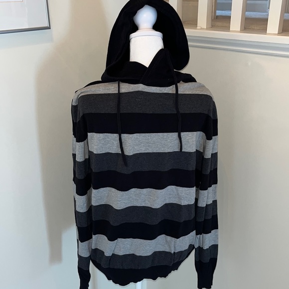 Men’s Express black, grey & dark grey hoodie size L - Picture 1 of 9